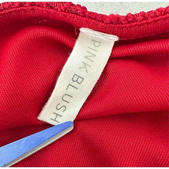 Pinkblush Women’s Red Floral Lace Mesh Overlay Maxi Dress Size Small - Picture 5 of 6